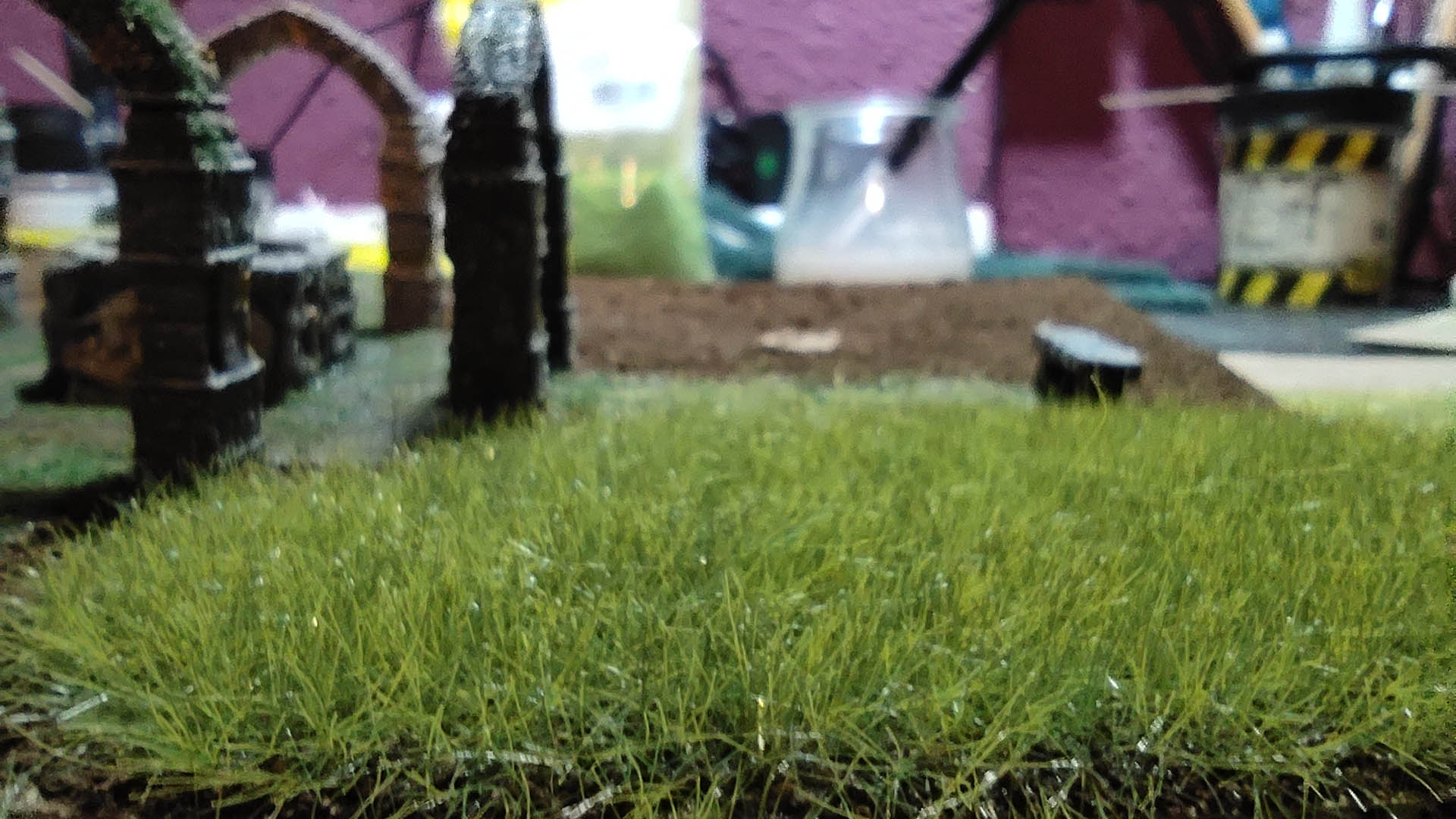 Aplicación de vegetación y césped estático para el detallado de terrenos en miniaturas