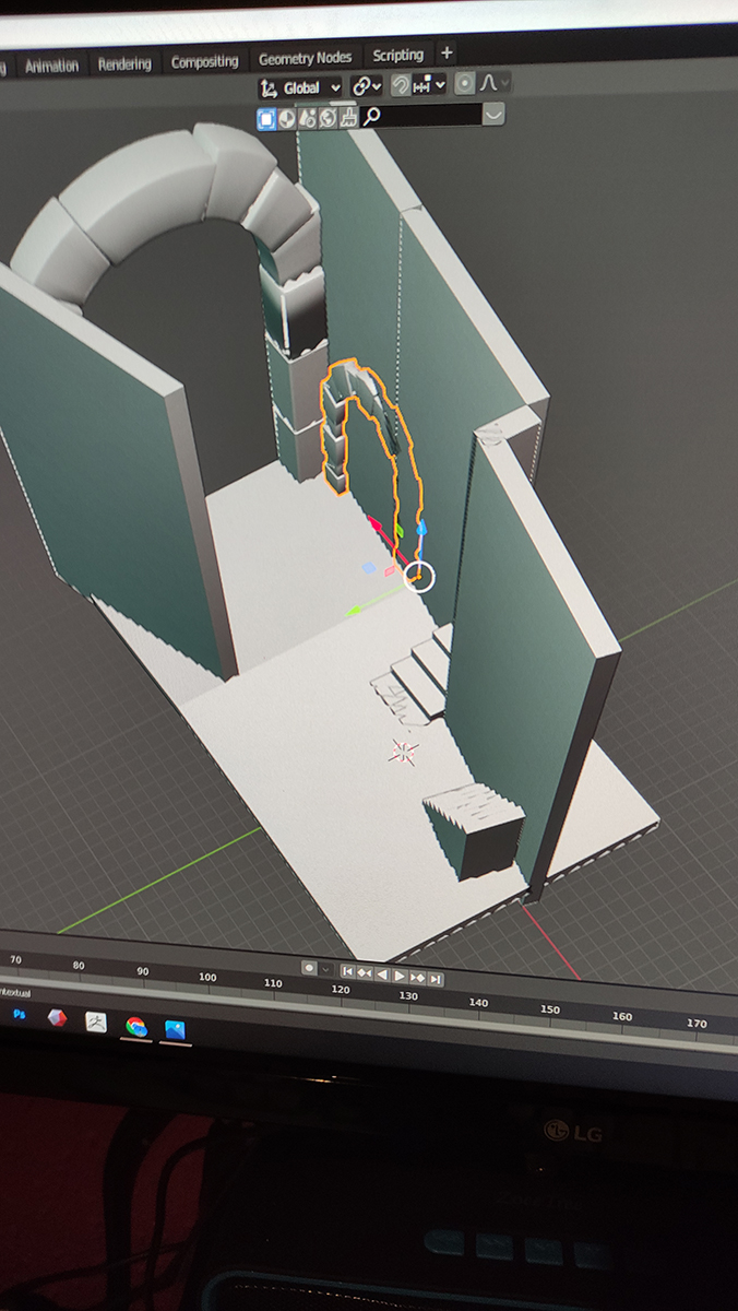 Diorama del hombre del saco, Diseñado artesanalmente usando madera, yeso, poliestireno, resina uv e iluminación led.