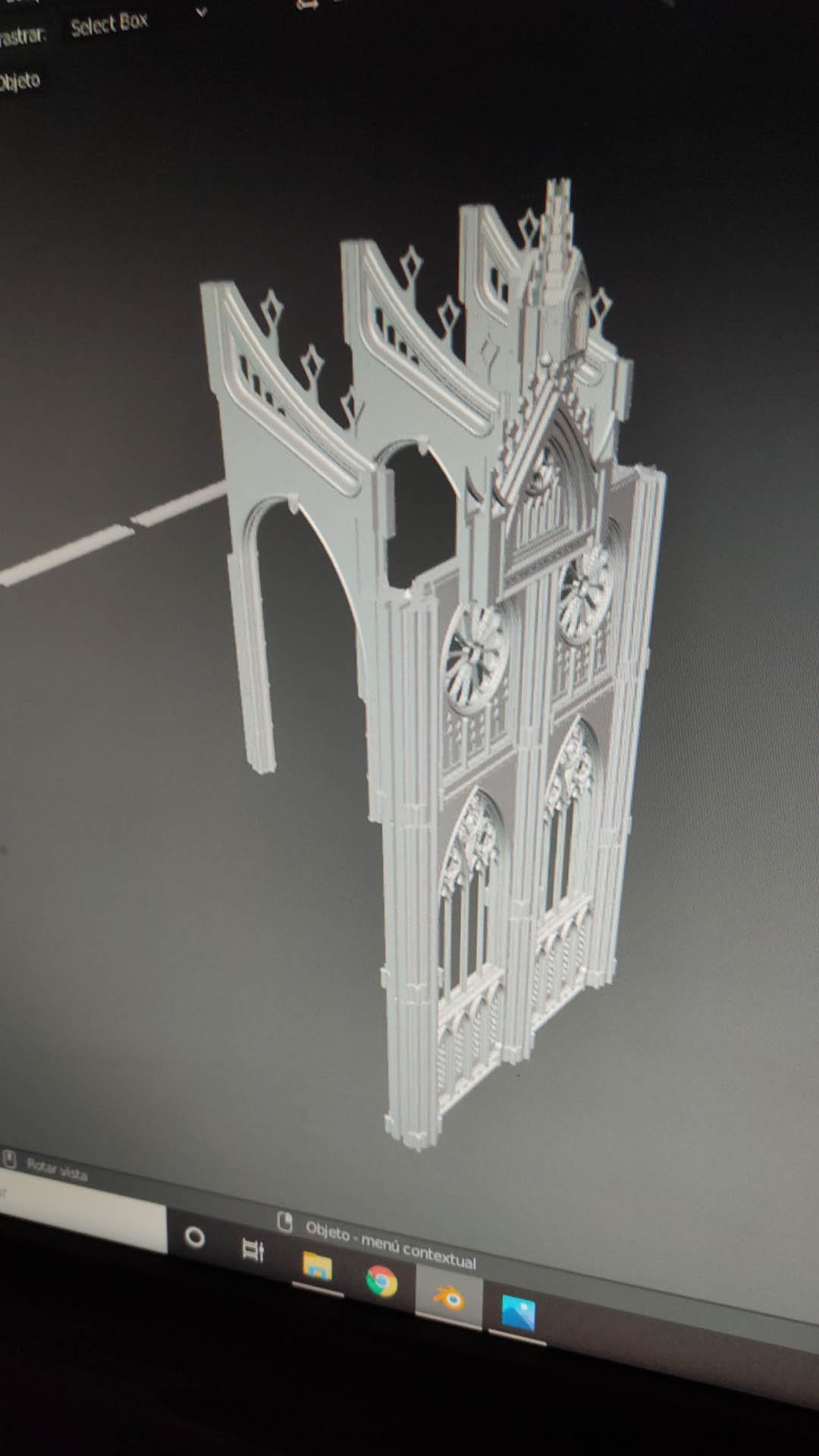 Diorama detallado de una abadía medieval de 27 Dioramas, mostrando arquitectura gótica en miniatura y texturas realistas