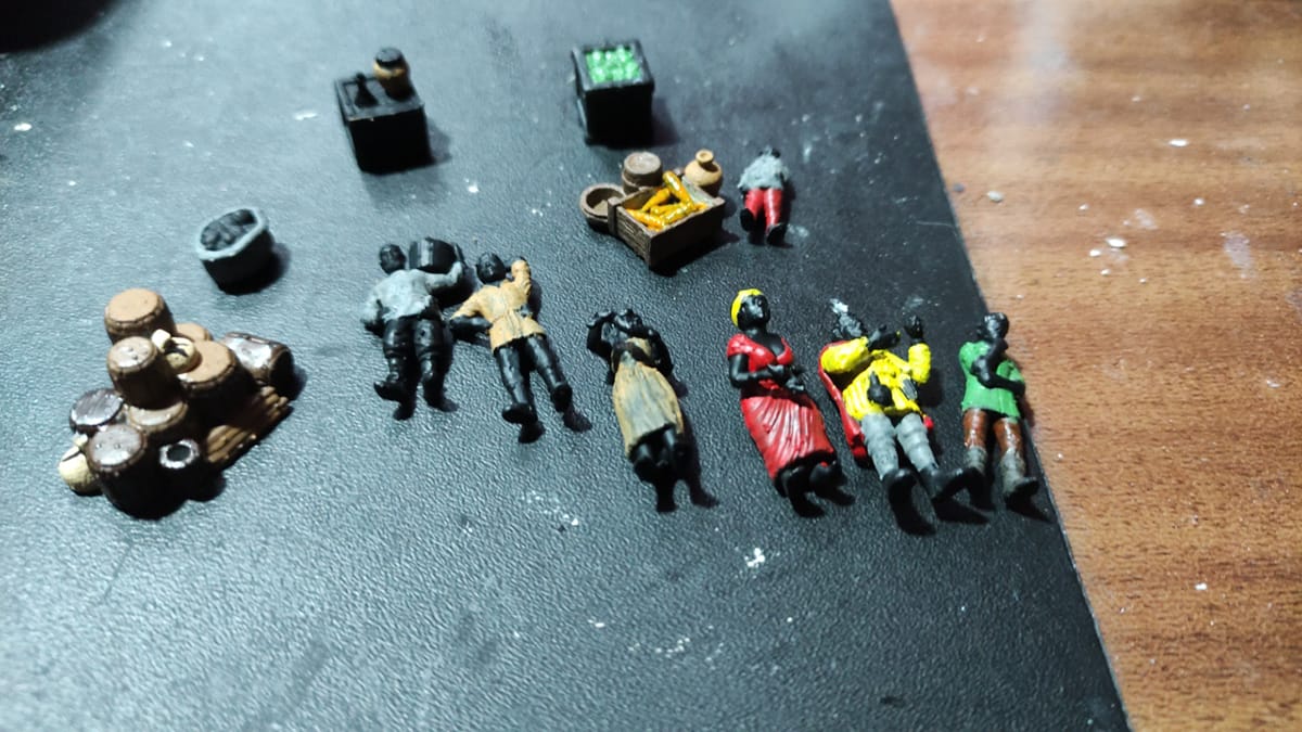 Construcción dioramas nookbooks impresos en resina y pintados a mano