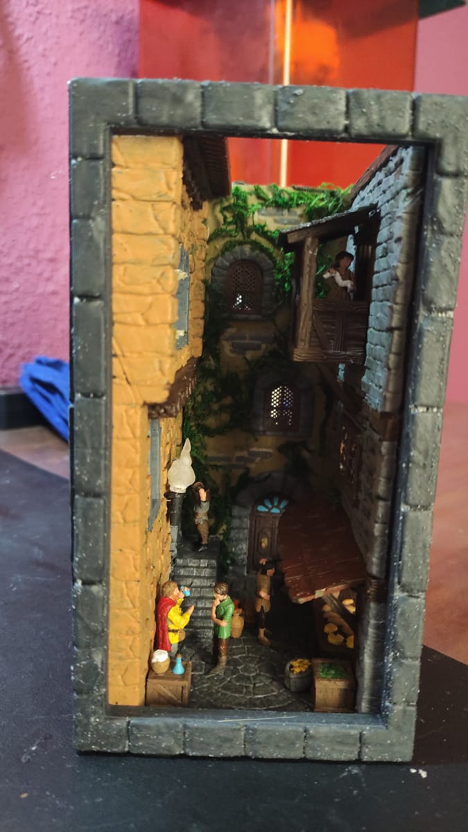 Construcción dioramas nookbooks impresos en resina y pintados a mano