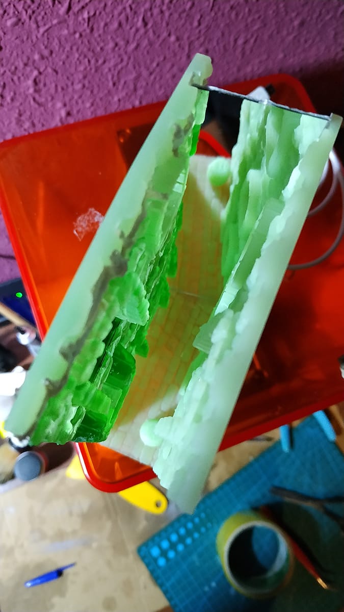 Construcción dioramas nookbooks impresos en resina y pintados a mano