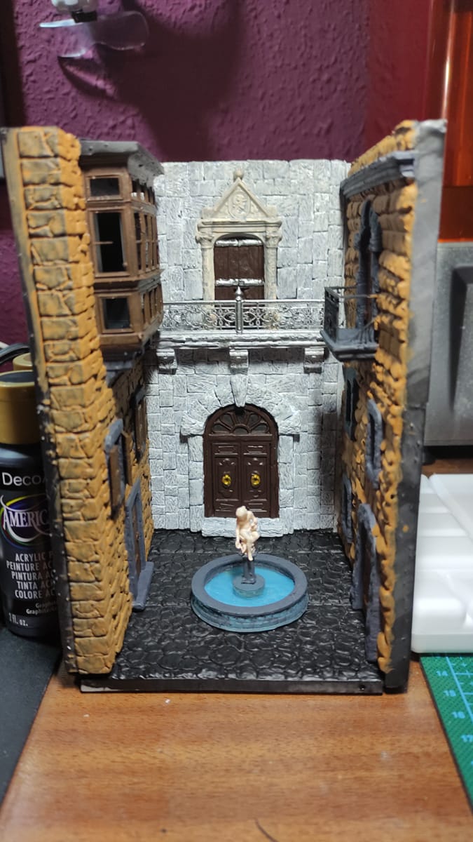 Construcción dioramas nookbooks impresos en resina y pintados a mano