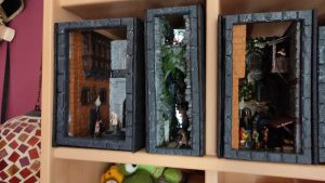 Construcción dioramas nookbooks impresos en resina y pintados a mano